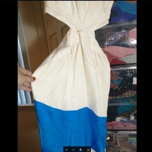 Dresses - 100% SILK white blue dress, like new Dresses - 100% SILK white blue dress, like new
